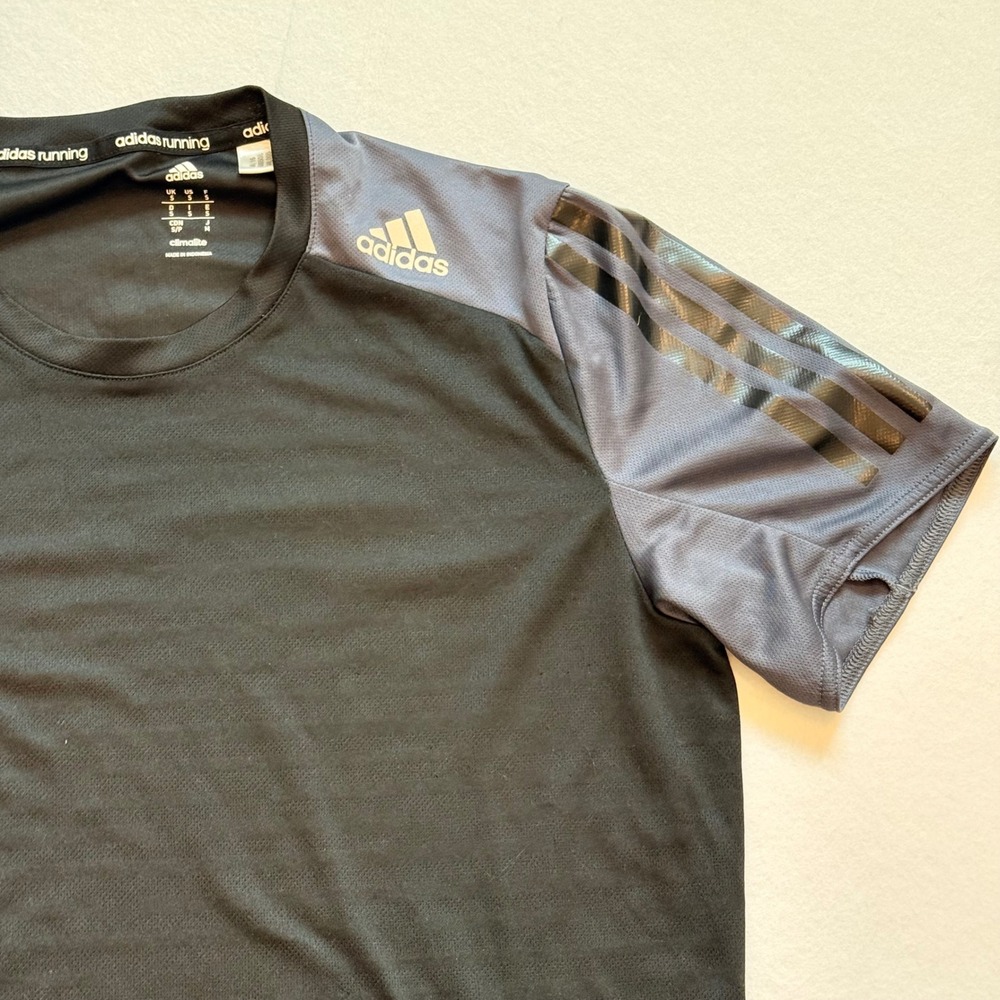 Adidas Response Climalite Running Shirt Mens Small Black Grey Athletic Tee Gym - Picture 10 of 16